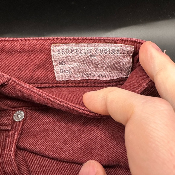Brunello Cucinelli Deep Red Traditional Fit Denim EU50 - Picture 5 of 8